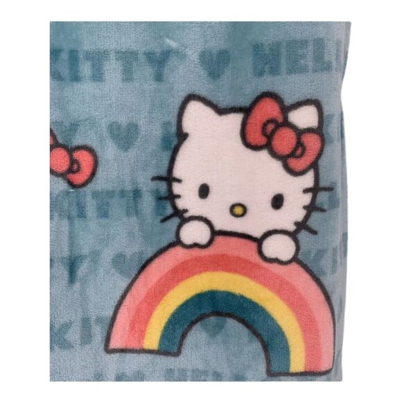 Hello Kitty & Rainbow Silk Touch Throw Blue Blanket 50x70” Hard To Find NWT - Picture 4 of 6